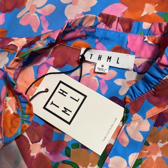 THML Multicolor Floral Puff Sleeve Blouse – NWT – Size S - Picture 6 of 6